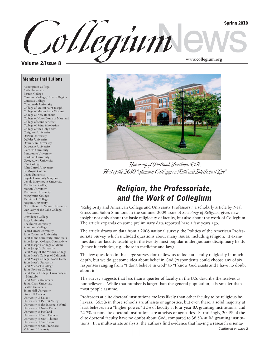 Religion, the Professoriate, and the Work of Collegium