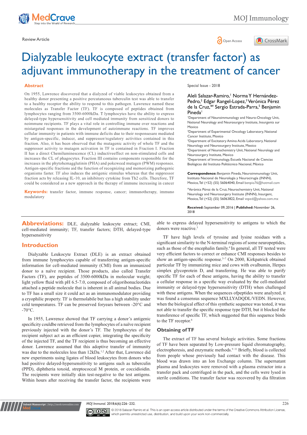 Transfer Factor) As Adjuvant Immunotherapy in the Treatment of Cancer