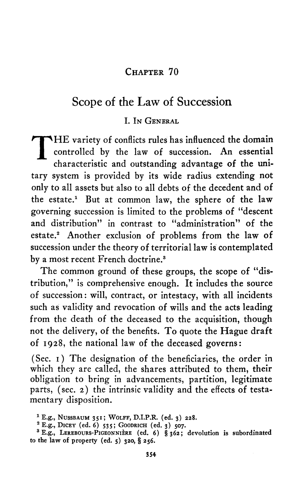 Scope of the Law of Succession