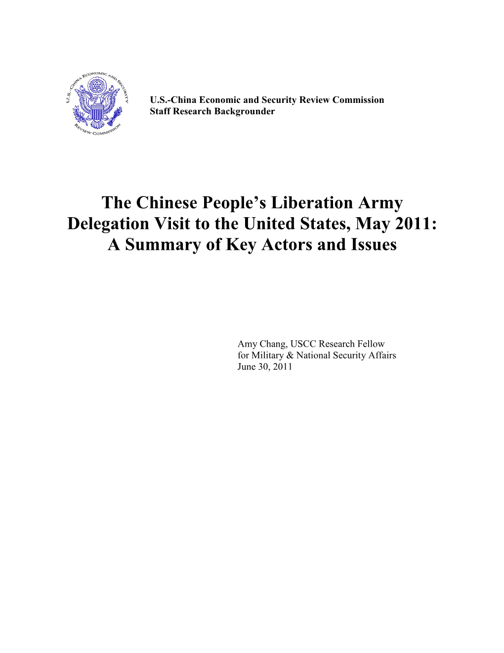 The Chinese People's Liberation Army Delegation Visit to the United