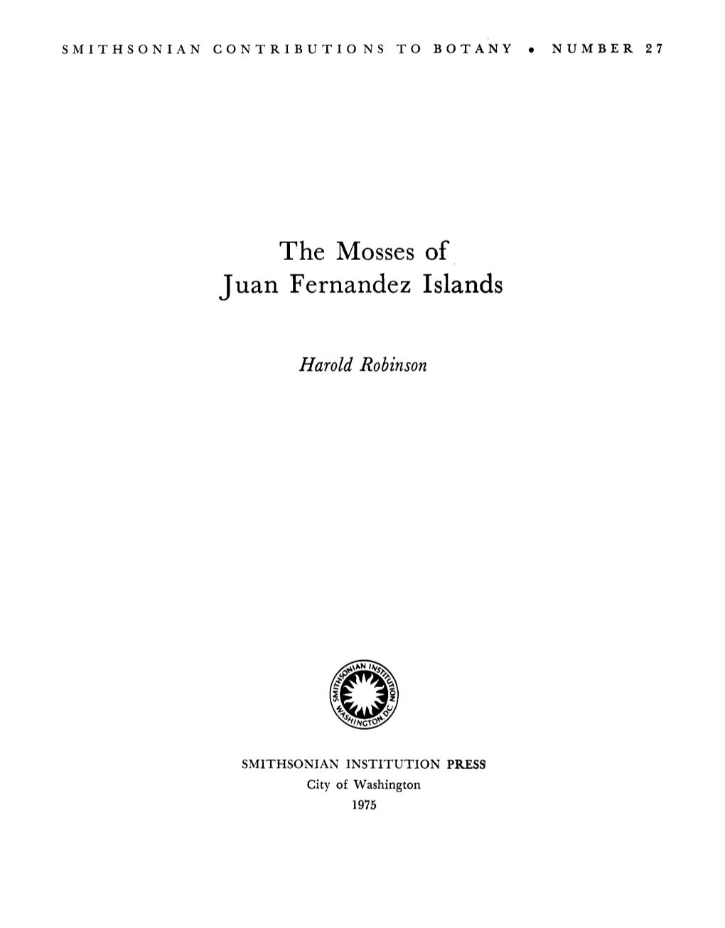 The Mosses of Juan Fernandez Islands