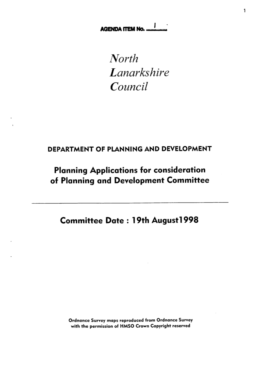 Planning Applications for Consideration of Planning and Development Committee