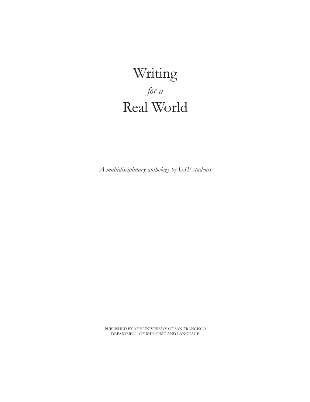 Writing Real World