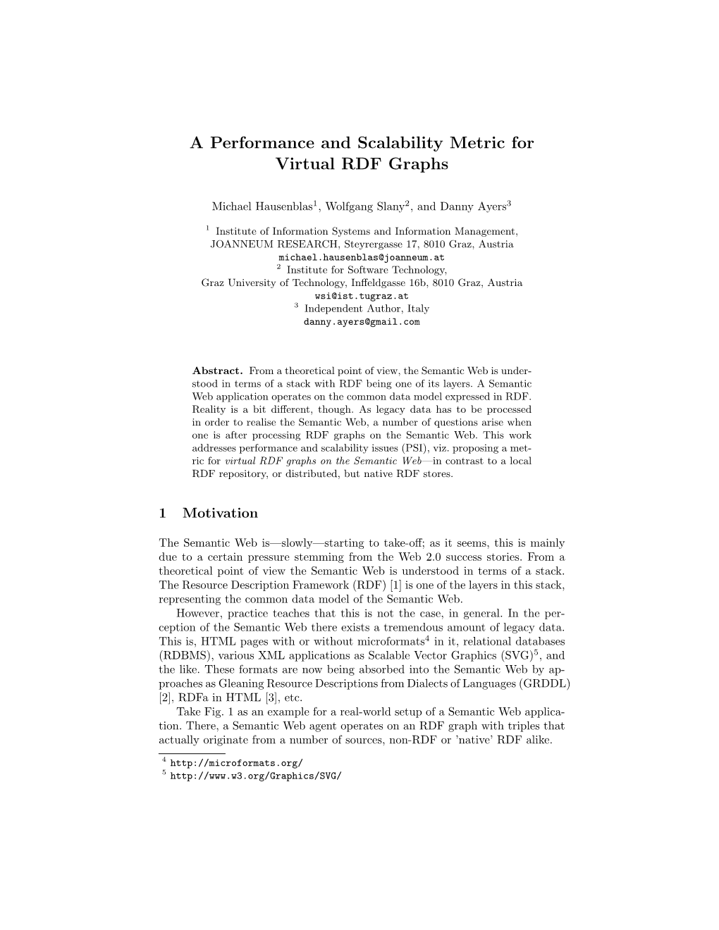 A Performance and Scalability Metric for Virtual RDF Graphs