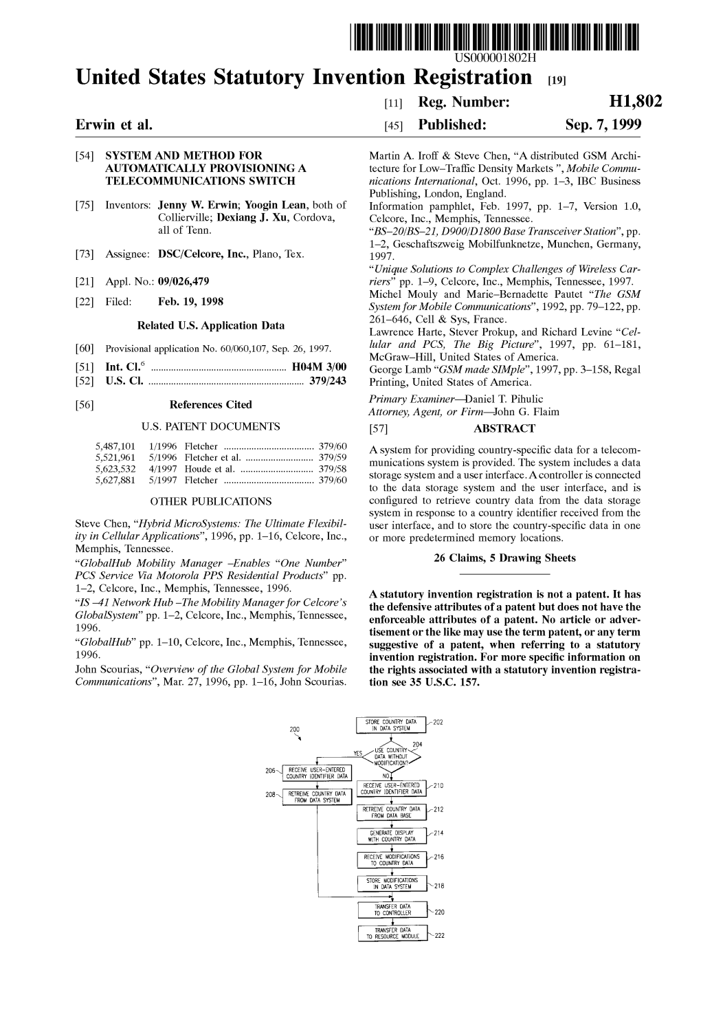 United States Statutory Invention Registration (19) 11 Reg