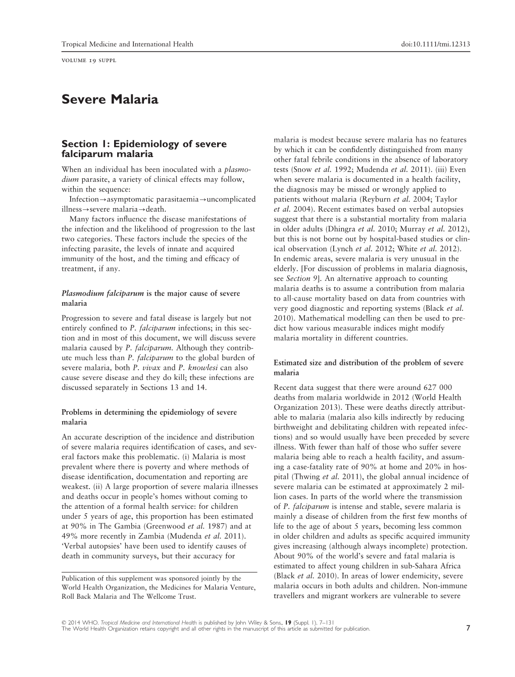 Severe Malaria