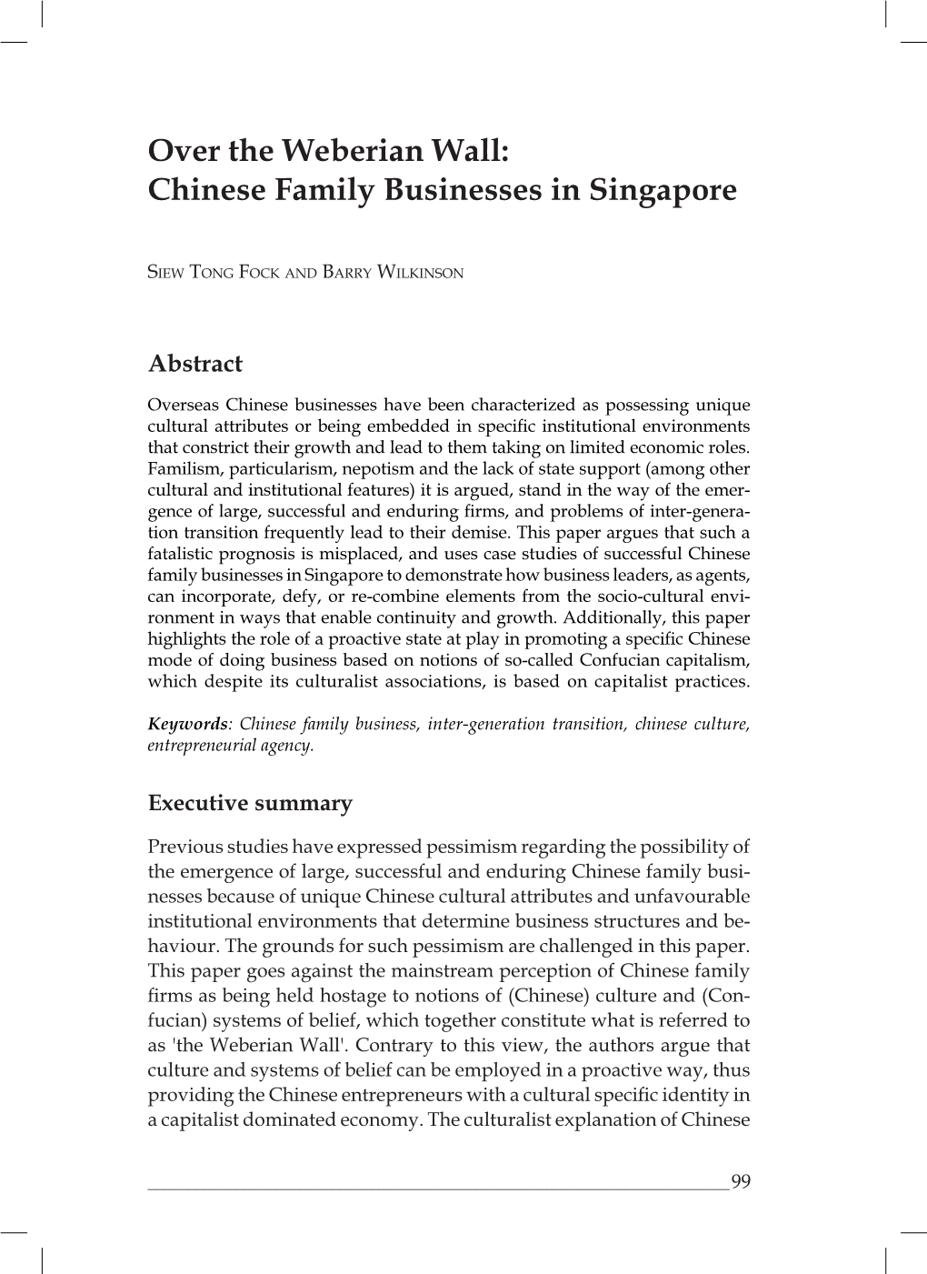 Chinese Family Businesses in Singapore