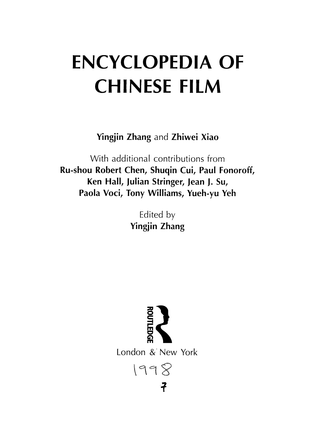 ENCYCLOPEDIA of CHINESE FILM In'>1 S