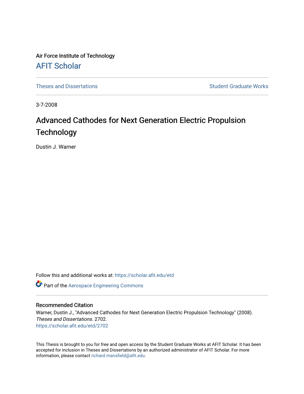 Advanced Cathodes for Next Generation Electric Propulsion Technology