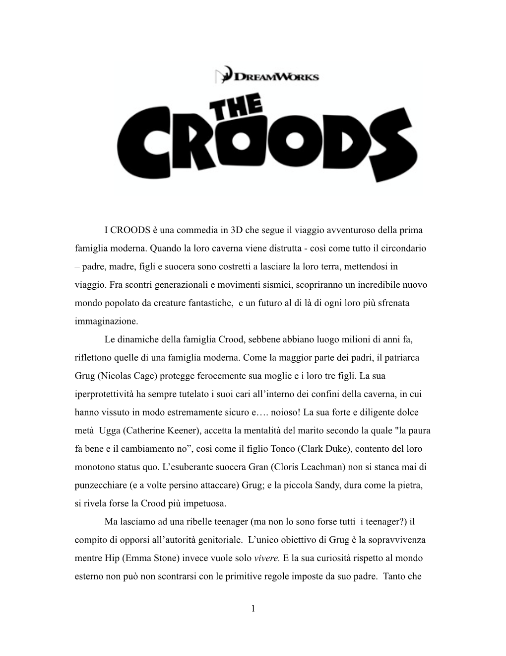 I CROODS Press Book