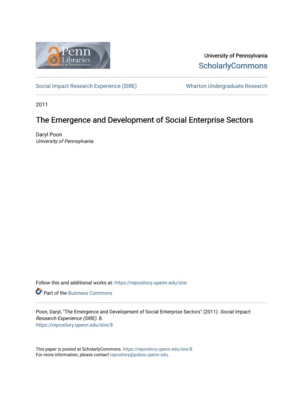 The Emergence and Development of Social Enterprise Sectors