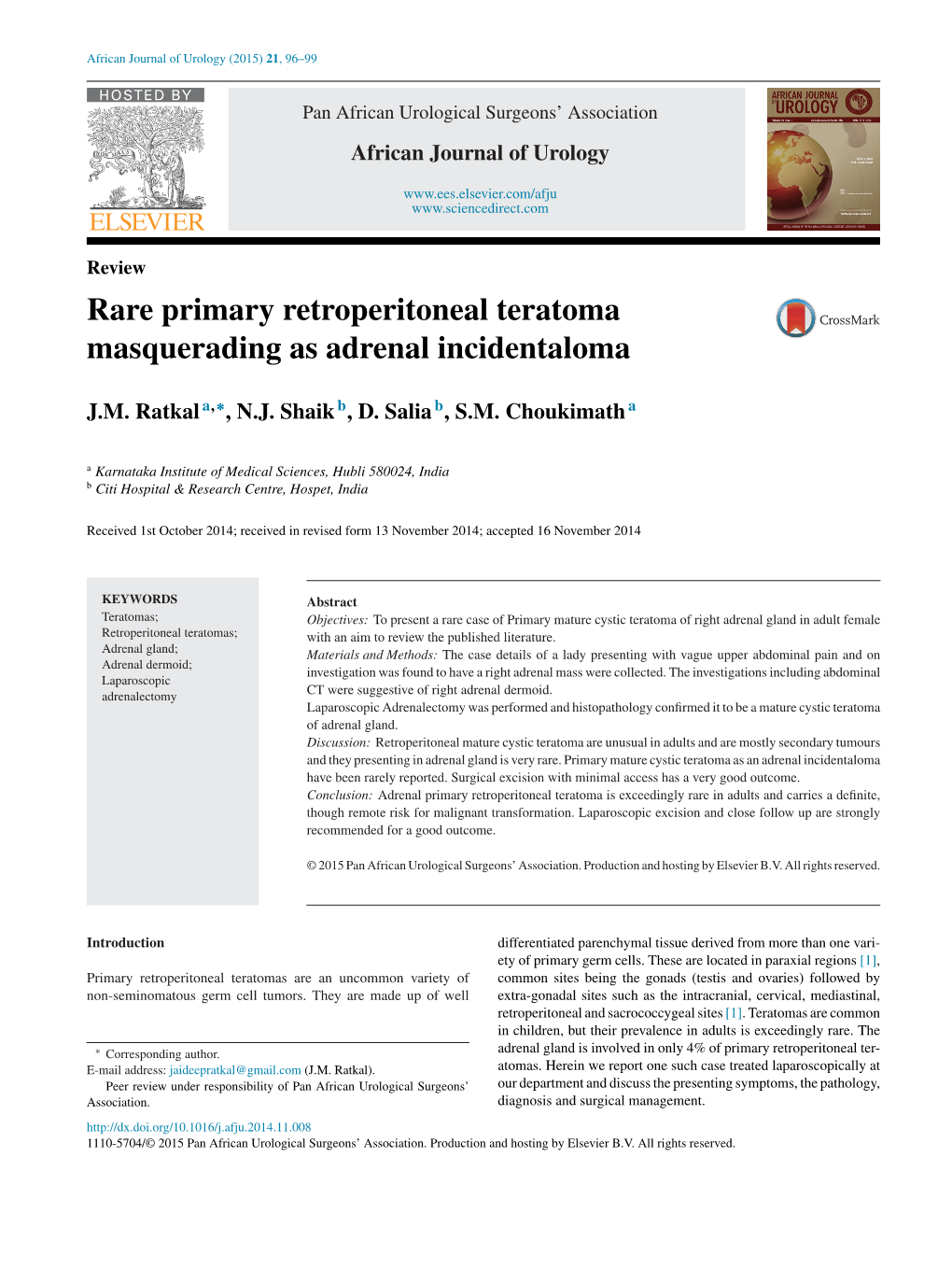 Rare Primary Retroperitoneal Teratoma Masquerading As Adrenal