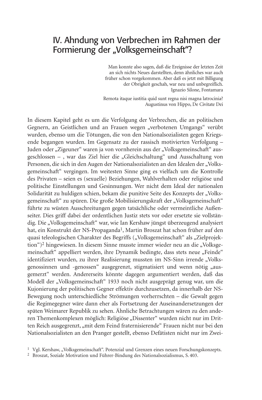 IV. Ahndung Von Verbrechen Im Rahmen Der Formierung Der „Volksgemeinschaft“?