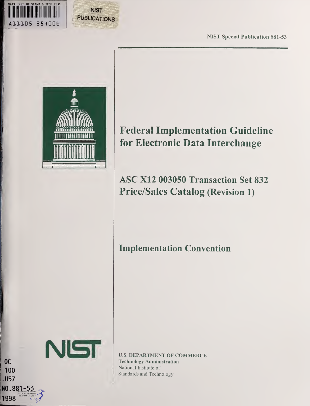 Federal Implementation Guideline for Electronic Data Interchange