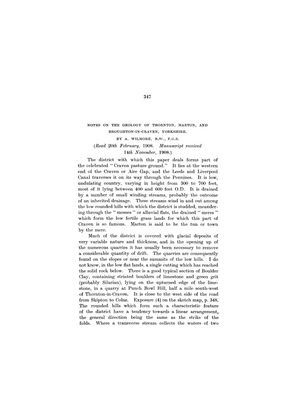 347 {Read 20Th February, 1908. Manuscript Received Uth November