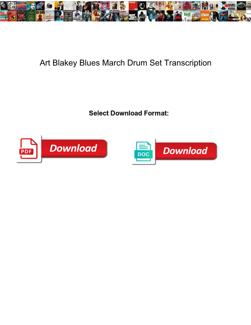 Art Blakey Blues March Drum Set Transcription