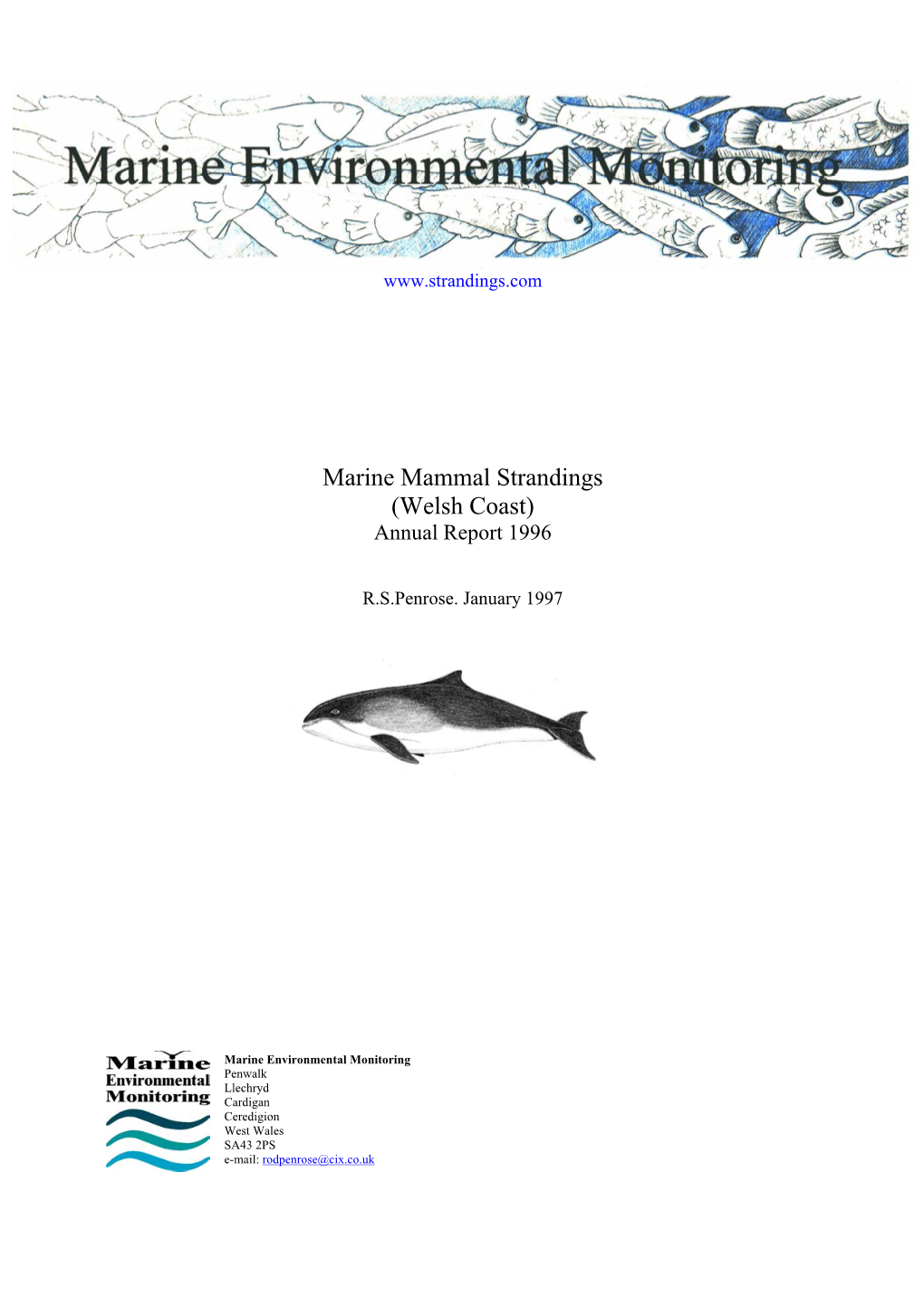 Marine Mammal Strandings (Welsh Coast) Annual Report 1996