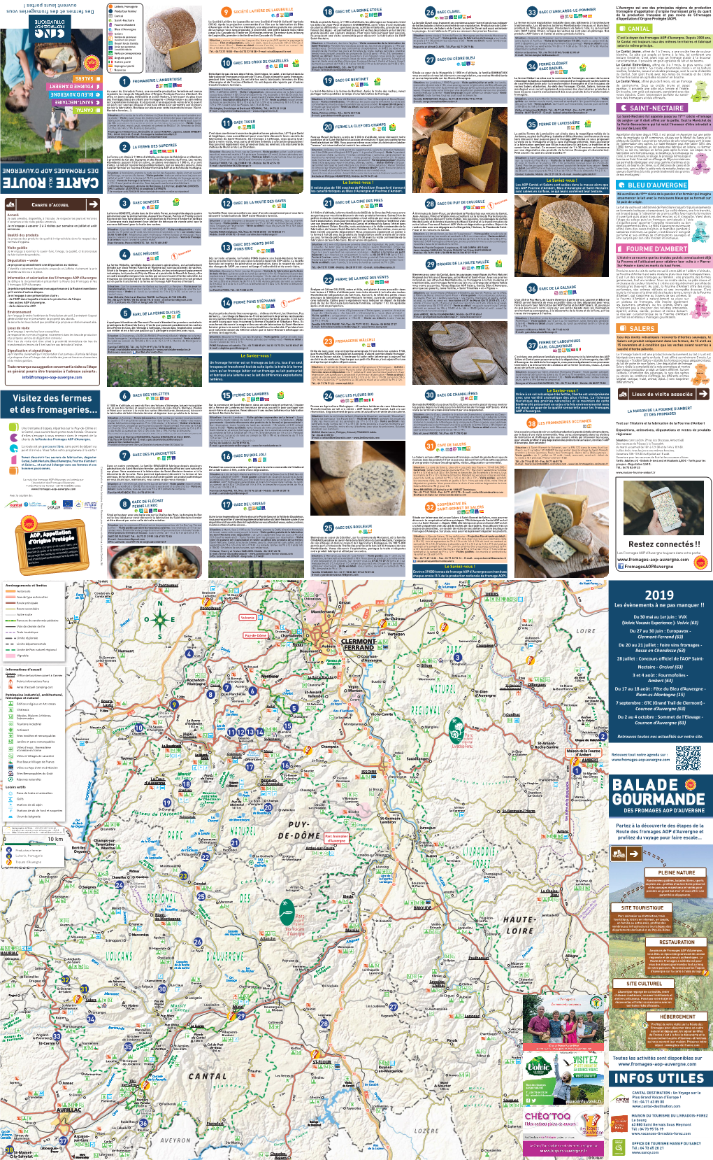 Carte De La Route Des Fromages D'auvergne