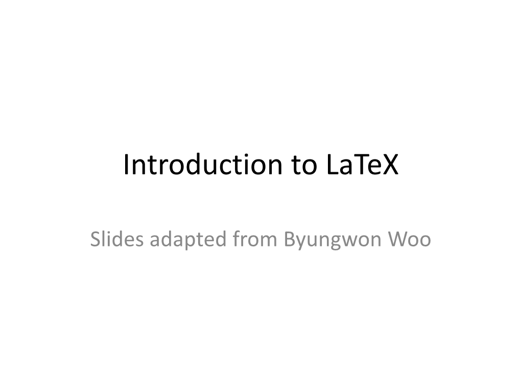 Introduction to Latex