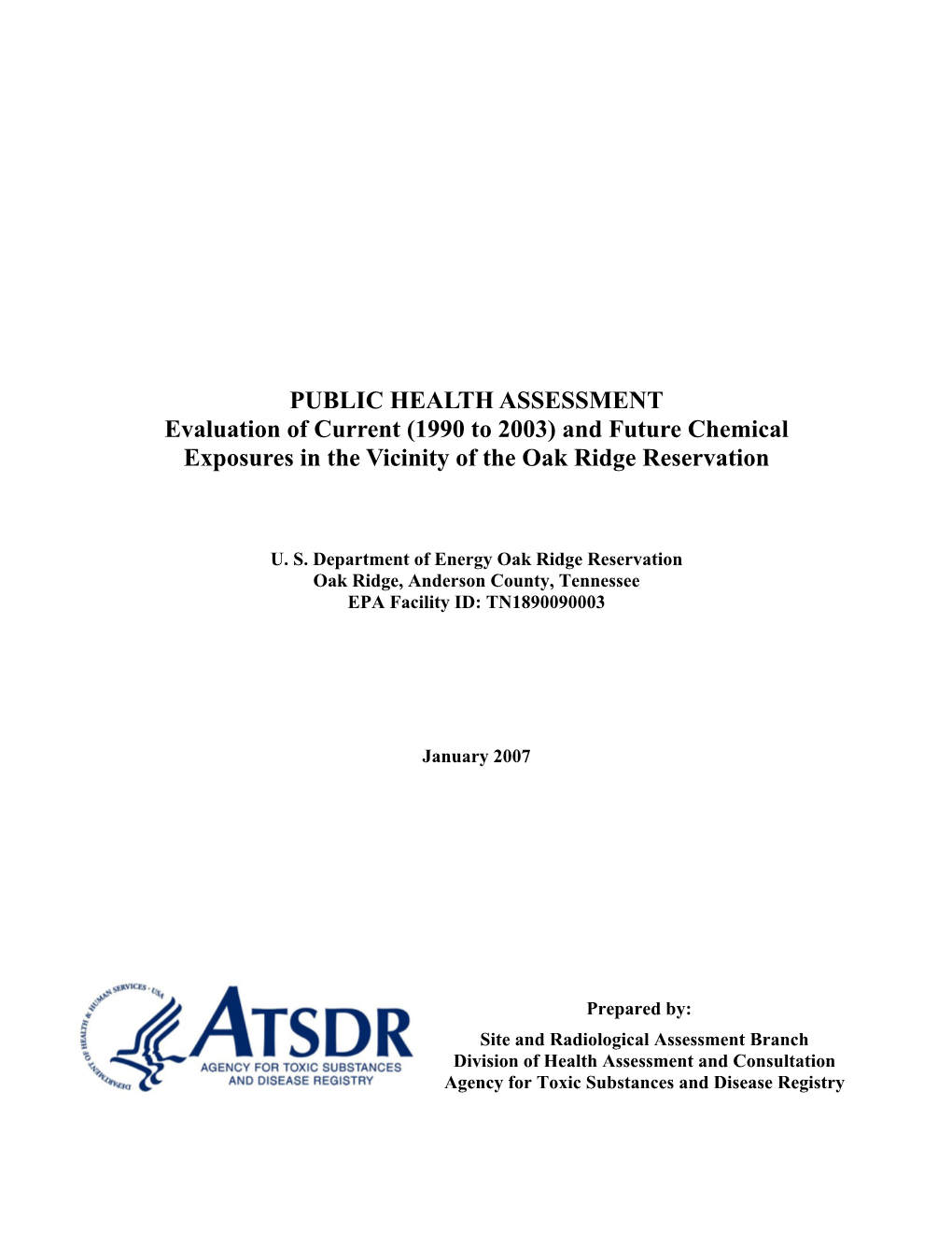 ATSDR Oak Ridge Current Screening