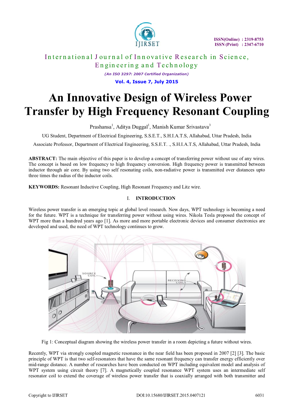 An Innovative Design of Wireless Power Transfer by High Frequency