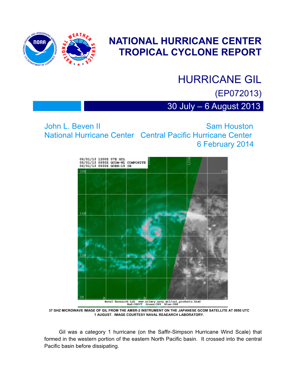 Hurricane Center Tropical Cyclone Report