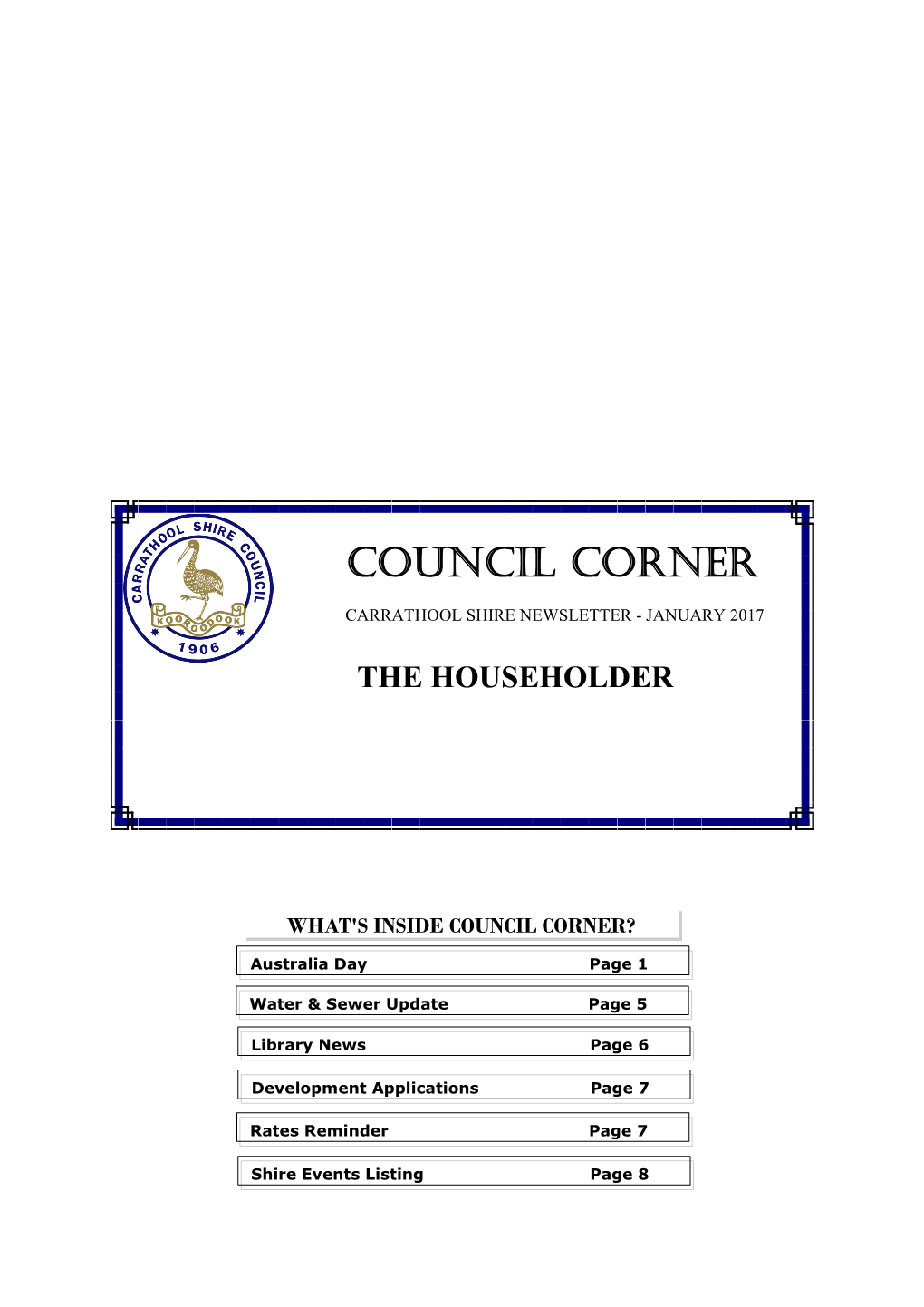 Council Corner January 2017