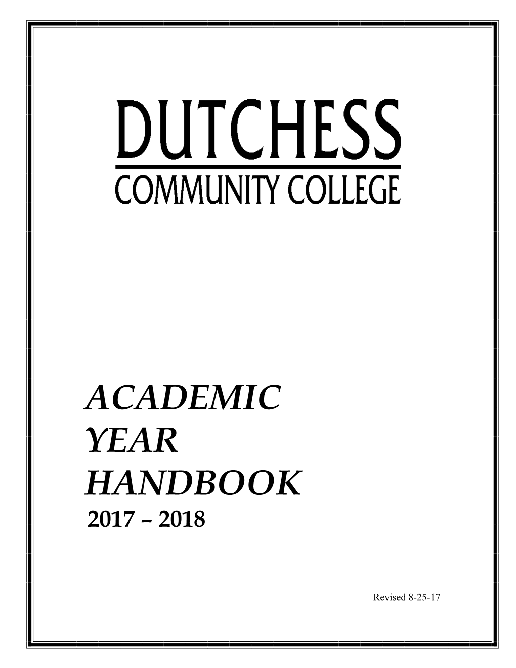 Academic Year Handbook 2017 – 2018