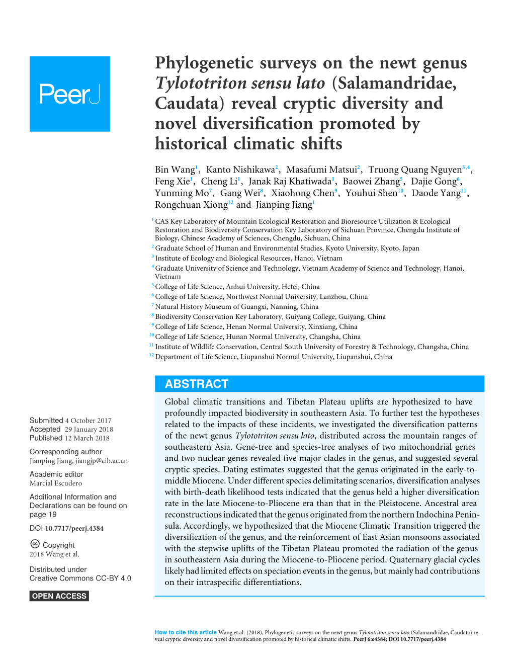 Phylogenetic Surveys on the Newt Genus Tylototriton Sensu Lato