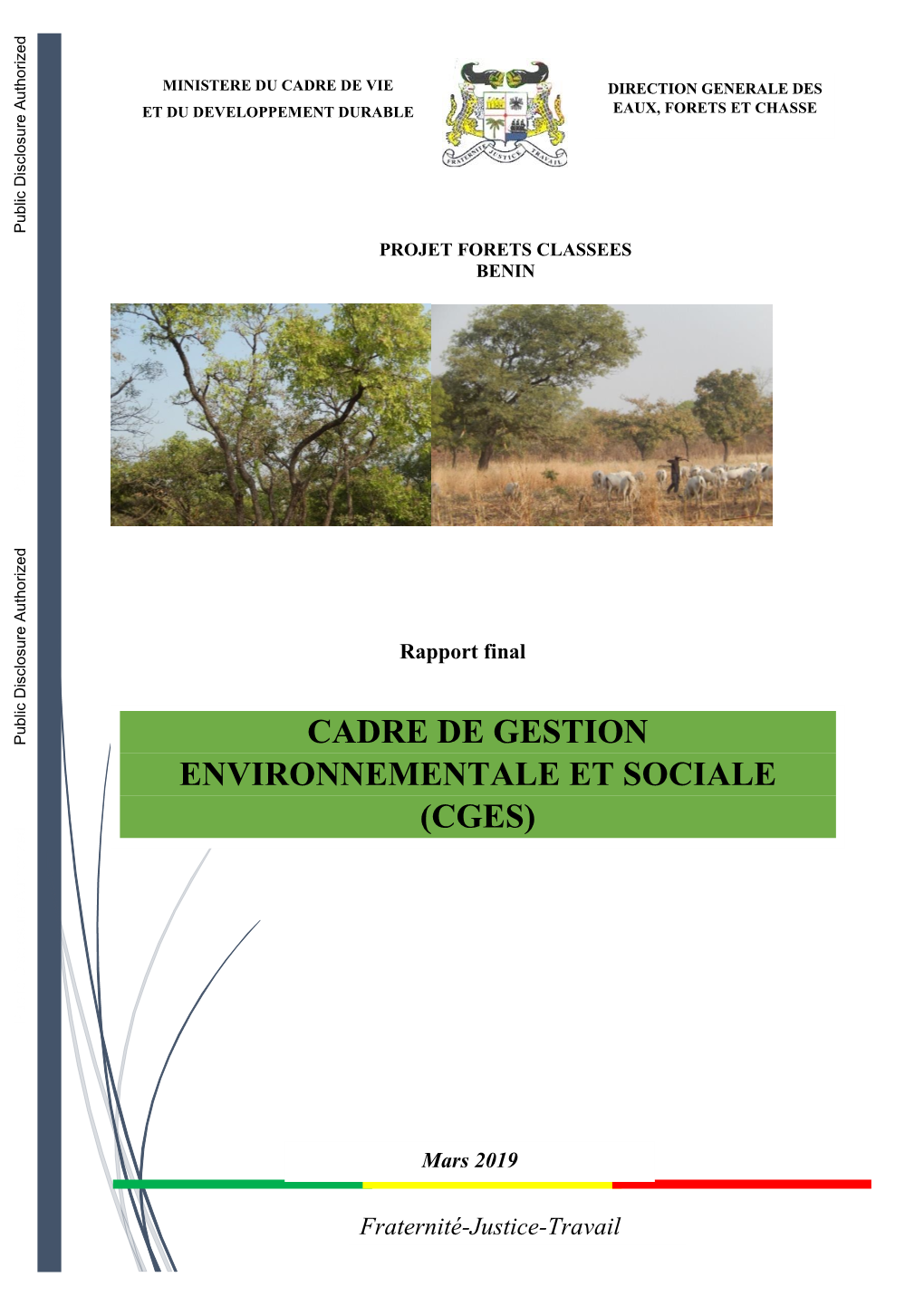 Forêts Classées Bénin Et Mesures D’Atténuation Par Type De Sous Projets