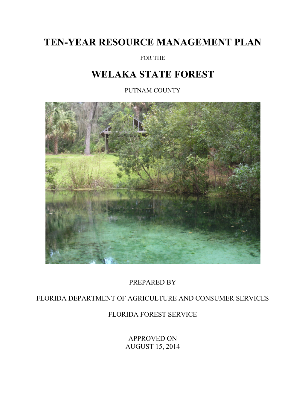Welaka State Forest Management Plan