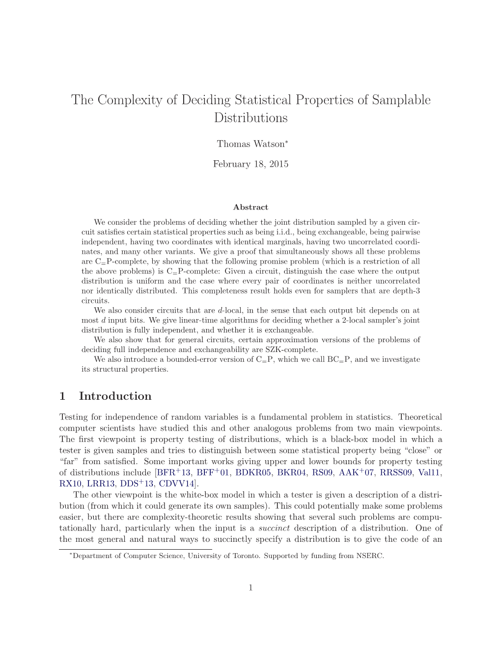 The Complexity of Deciding Statistical Properties of Samplable Distributions