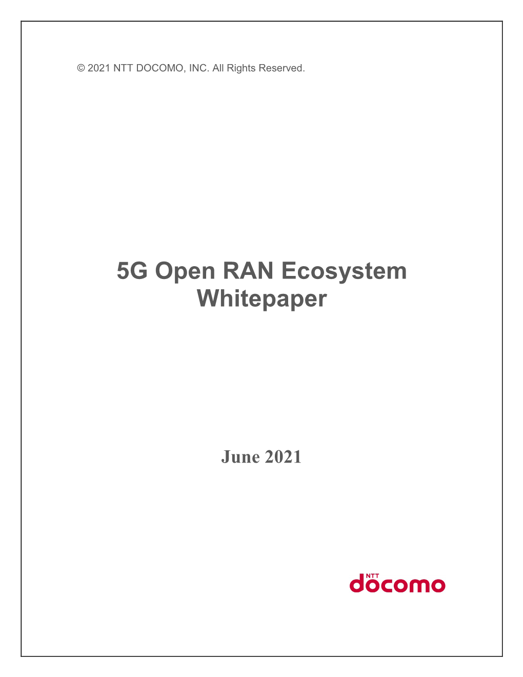 5G Open RAN Ecosystem Whitepaper