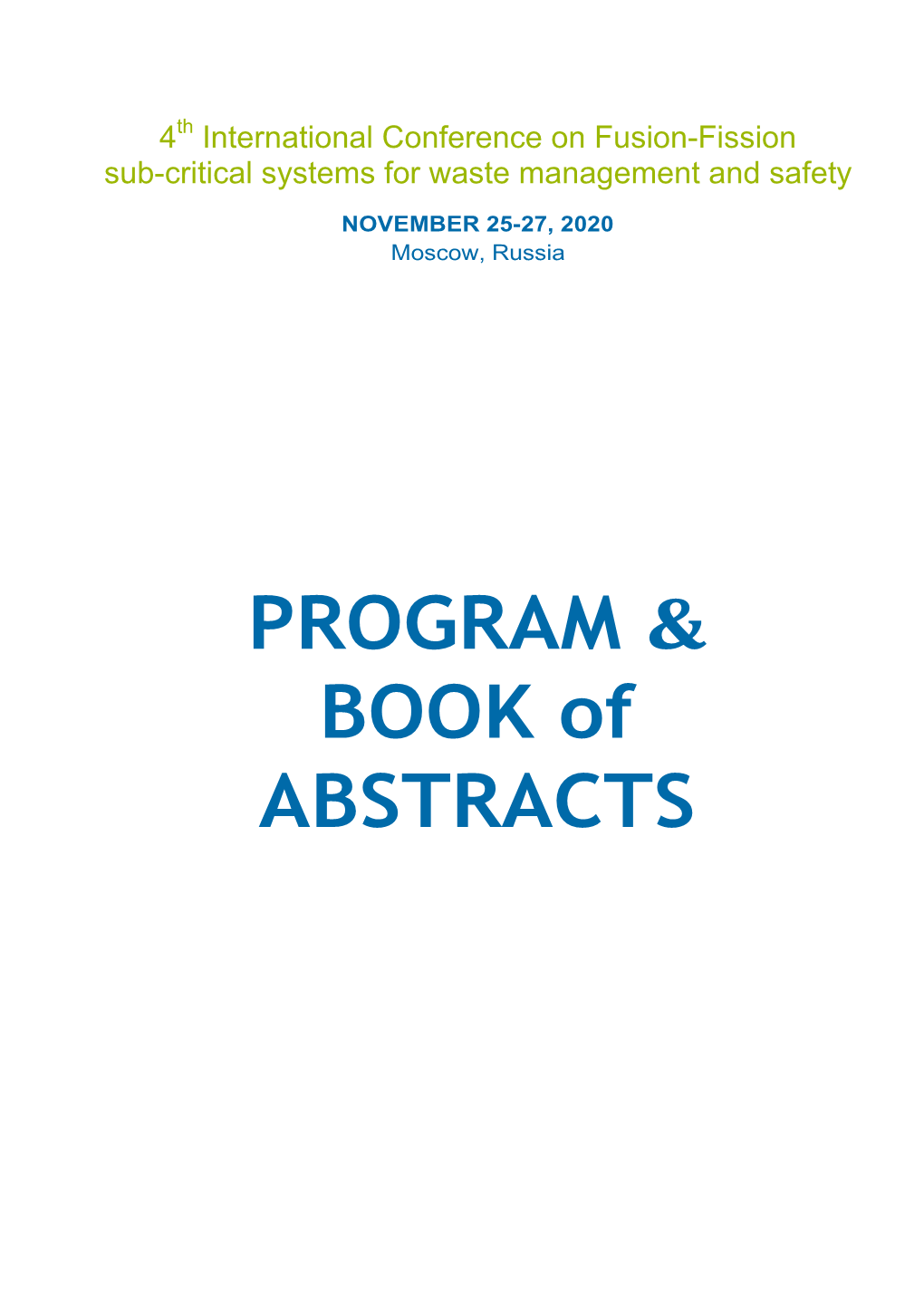 PROGRAM & BOOK of ABSTRACTS