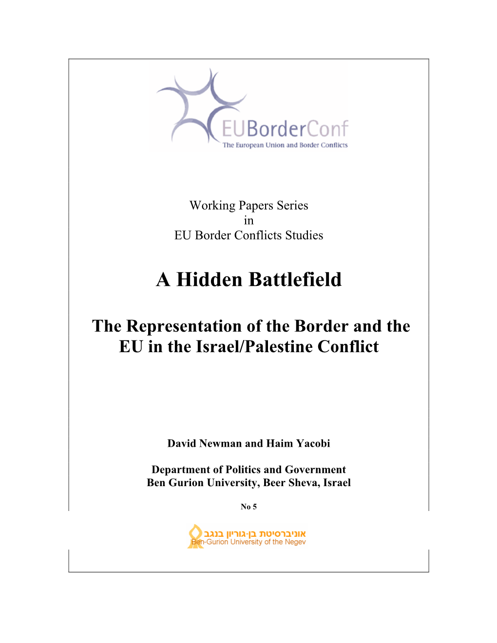 A Hidden Battlefield the Representation of the Border And