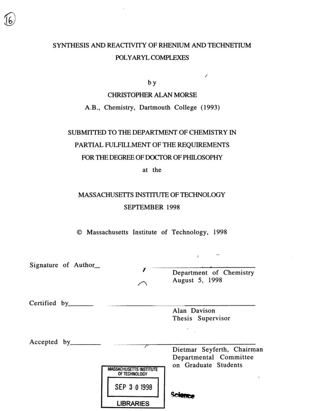 Synthesis and Reactivity of Rhenium and Technetium Polyaryl Complexes