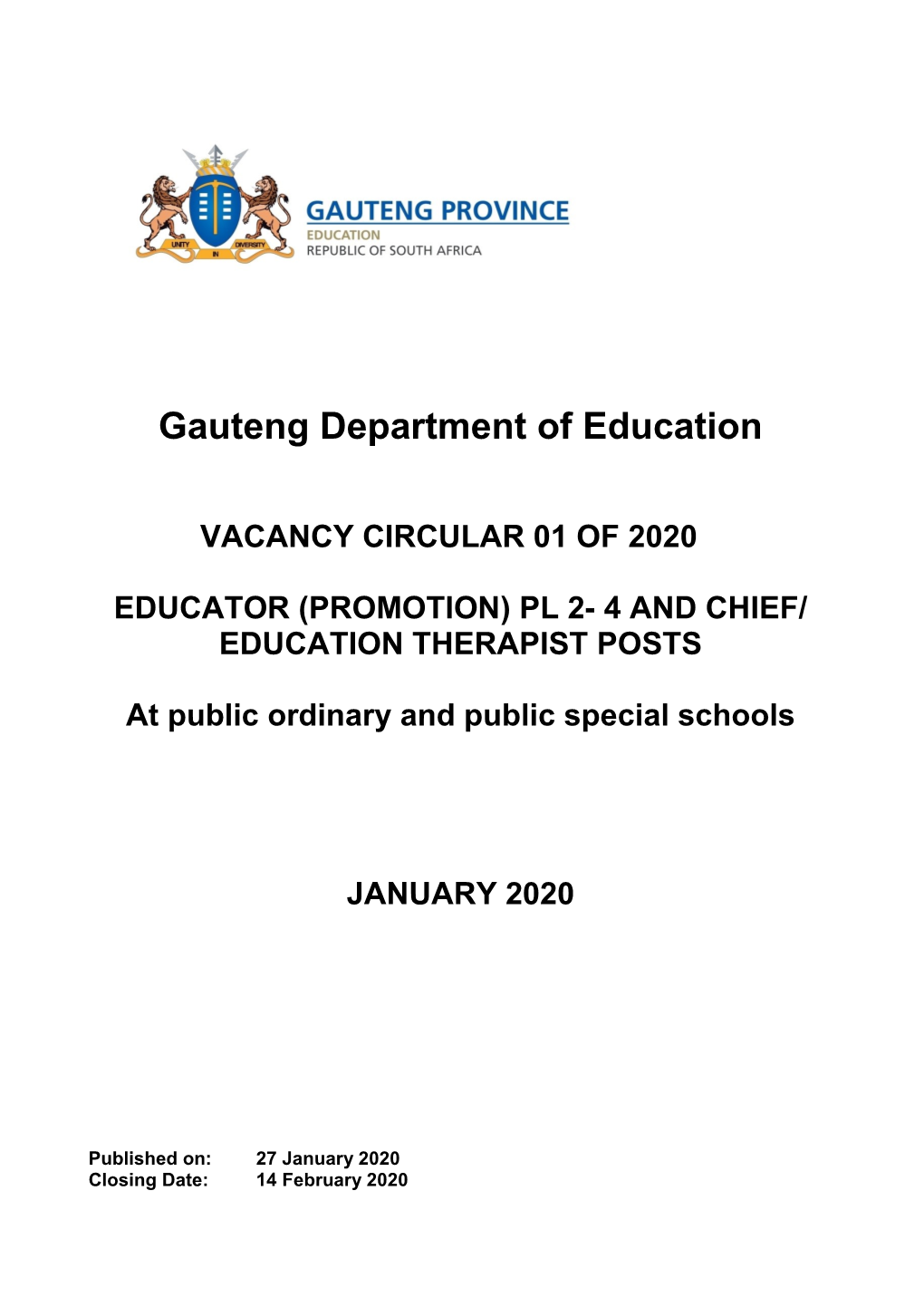 Gauteng Department of Education