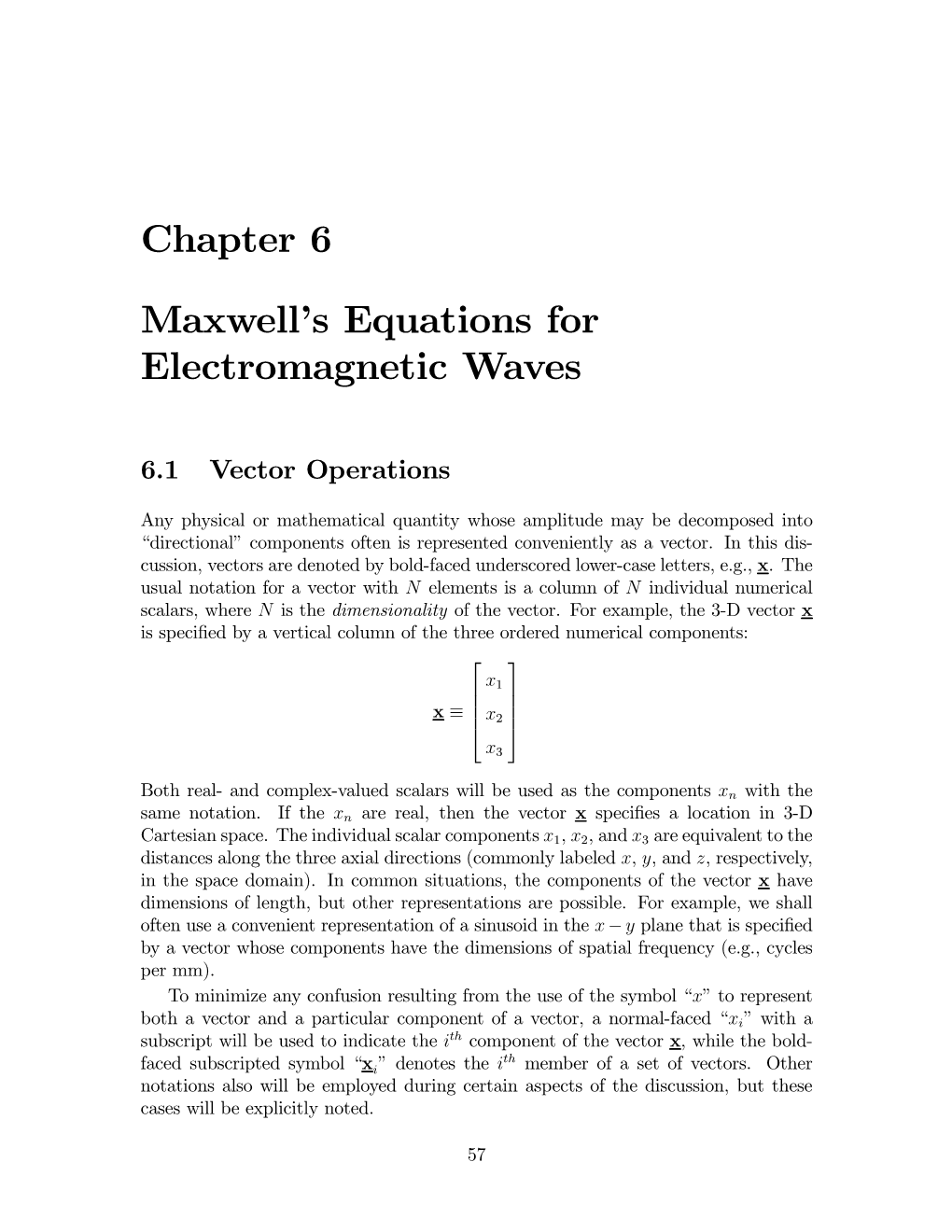 Chapter 6 Maxwell's Equations for Electromagnetic Waves