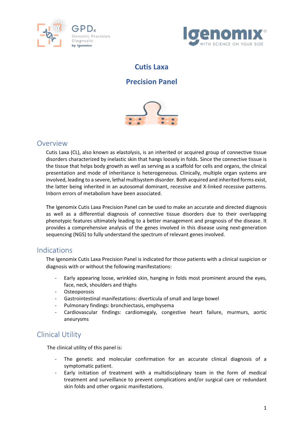 Cutis Laxa Precision Panel Overview Indications Clinical Utility