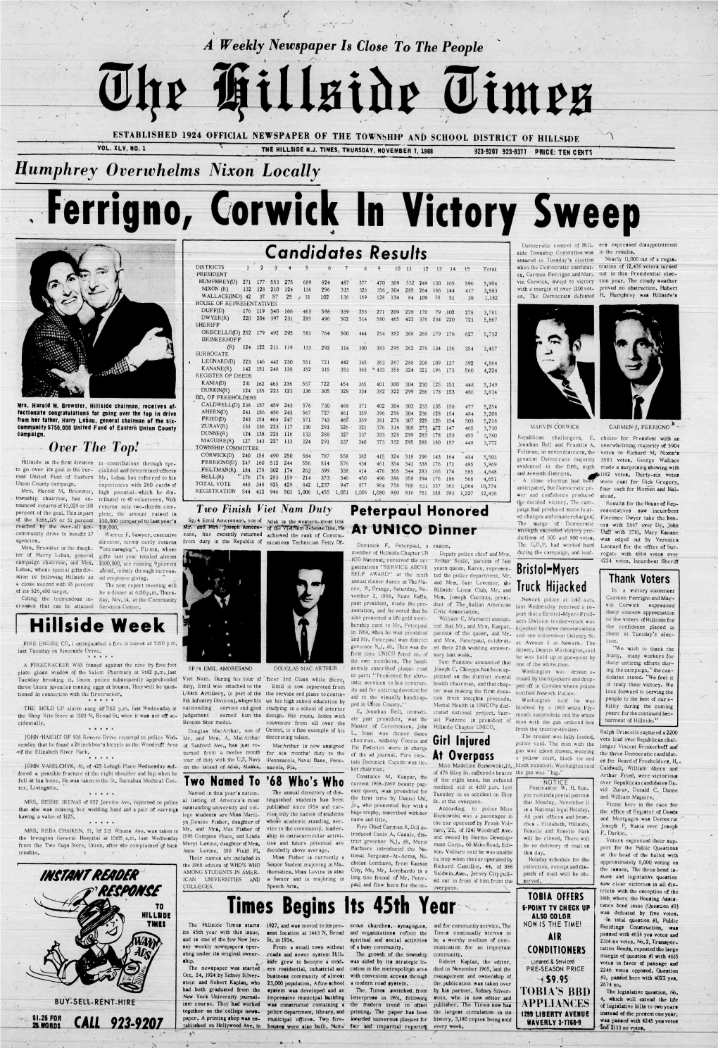Ferrigno, Corwick in Victory Sweep