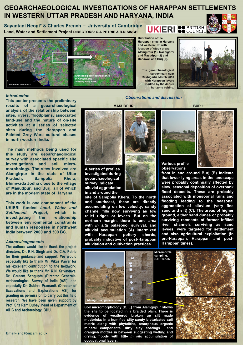 Geoarchaeological Investigations of Harappan