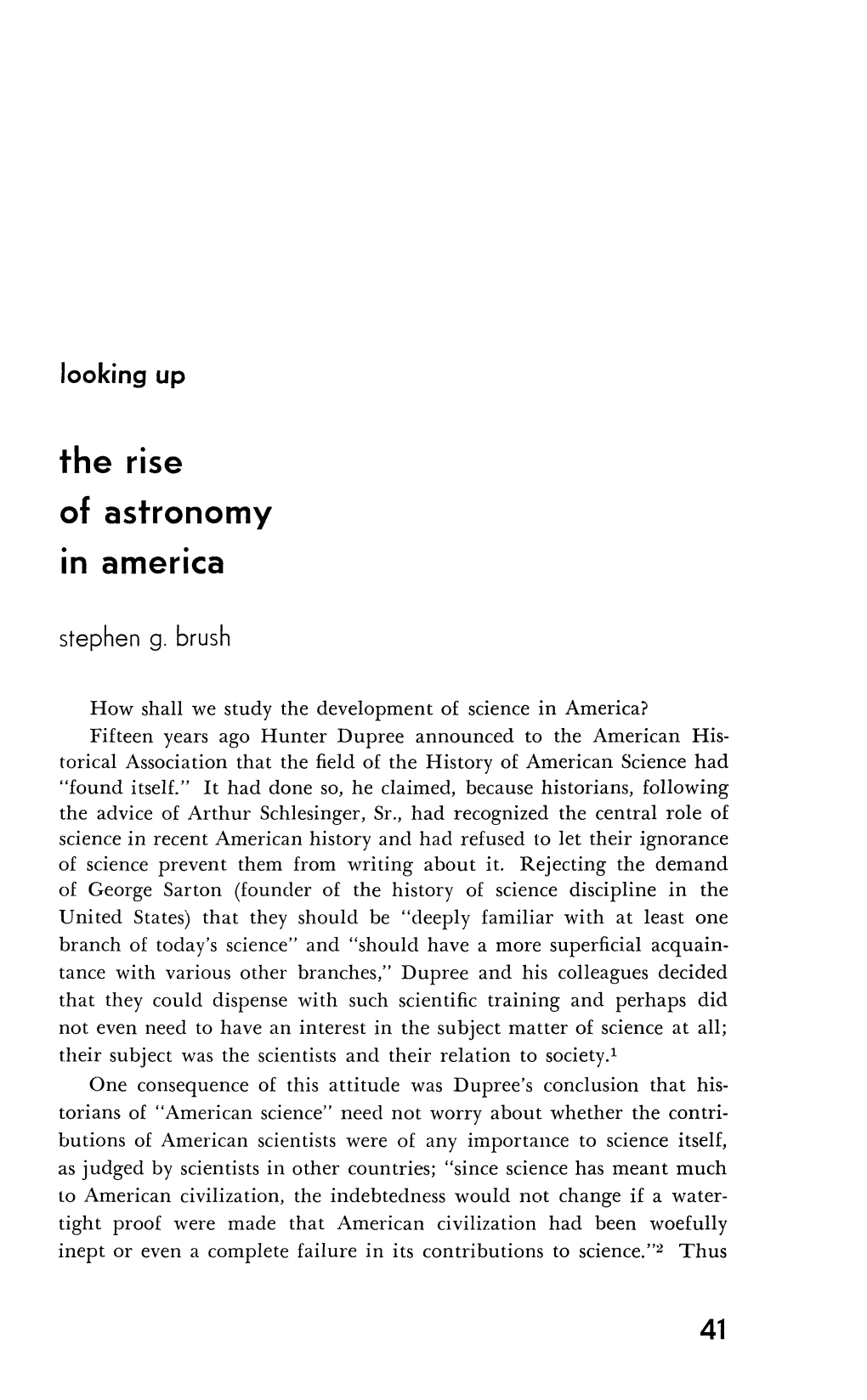 The Rise of Astronomy in America 41