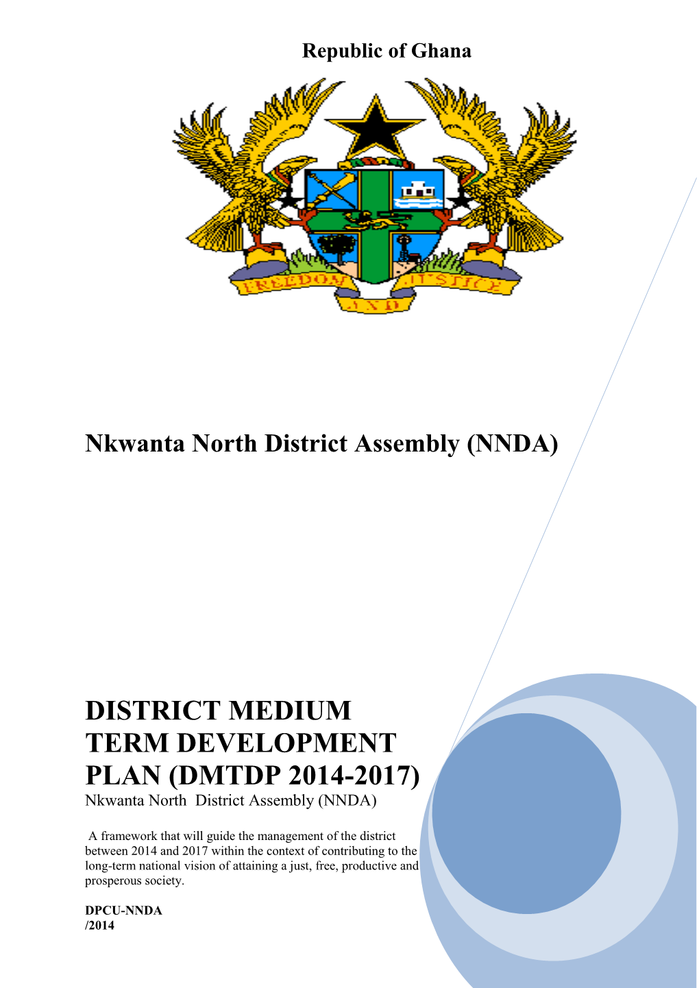 District Medium Term Development Plan (Dmtdp
