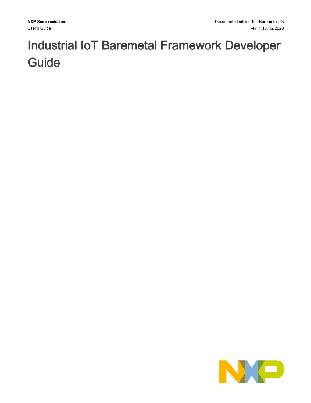 Industrial Iot Baremetal Framework Developer Guide Rev1.10