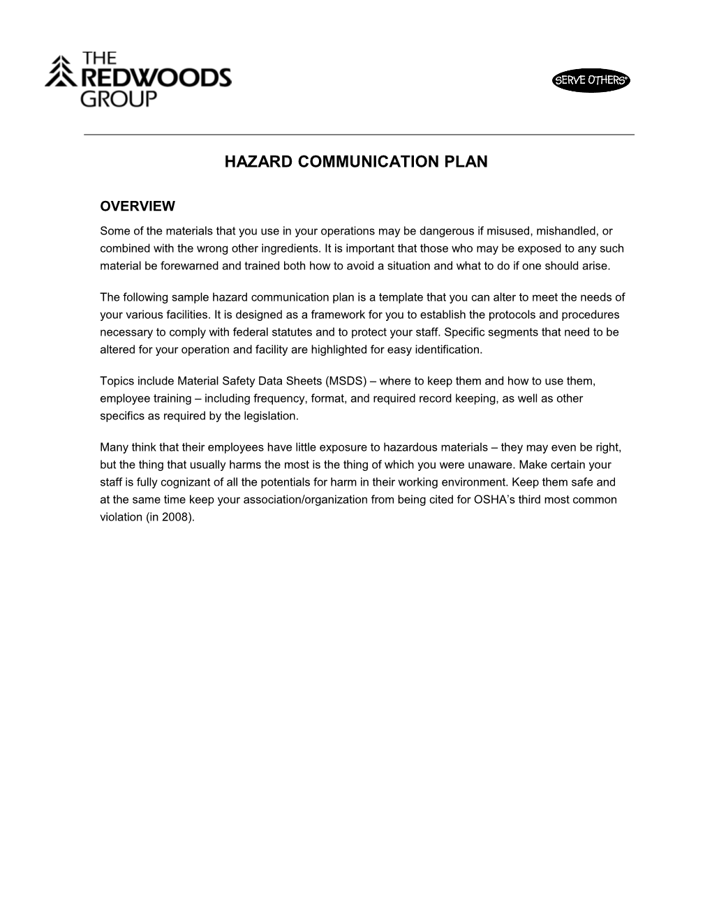 Hazard Communication Plan