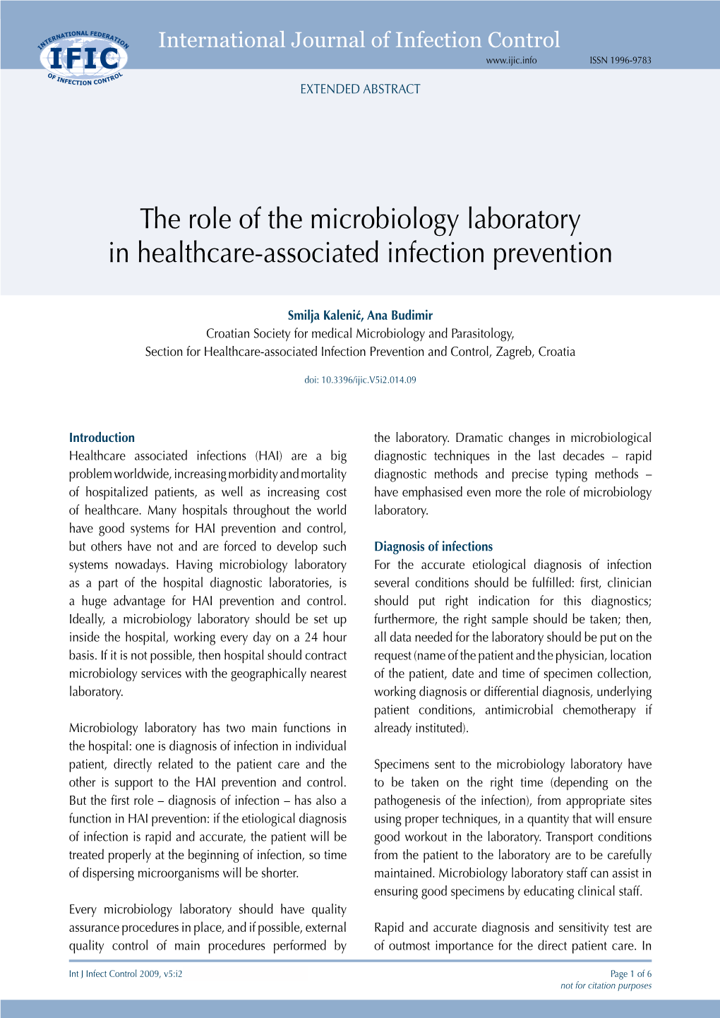 The Role of the Microbiology Laboratory in Healthcare-Associated Infection Prevention