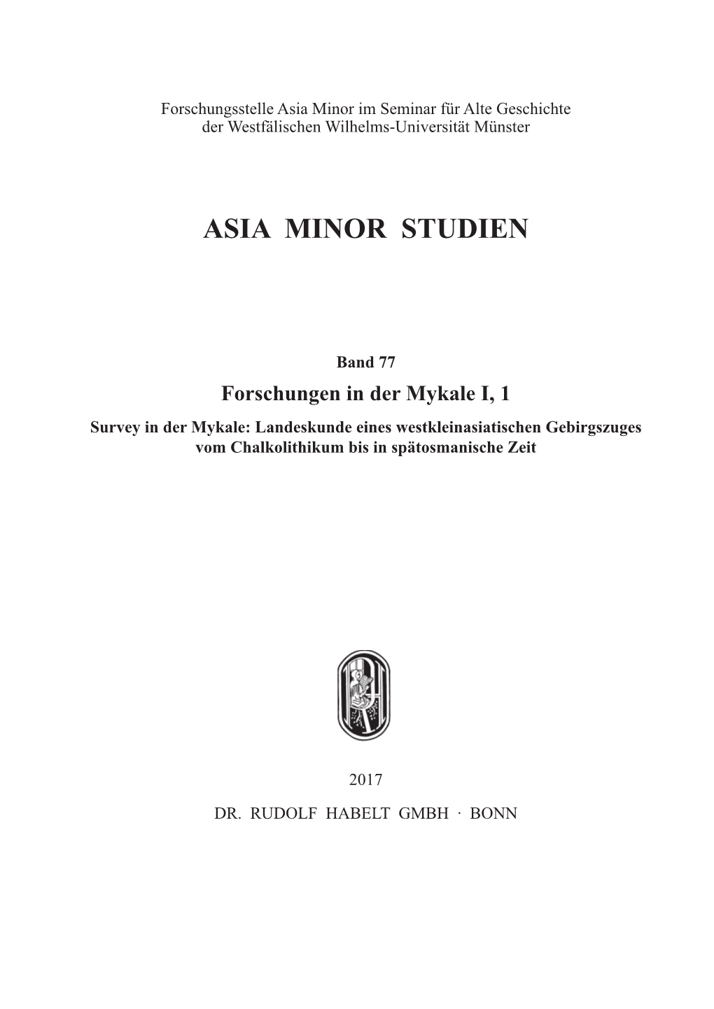 Asia Minor Studien