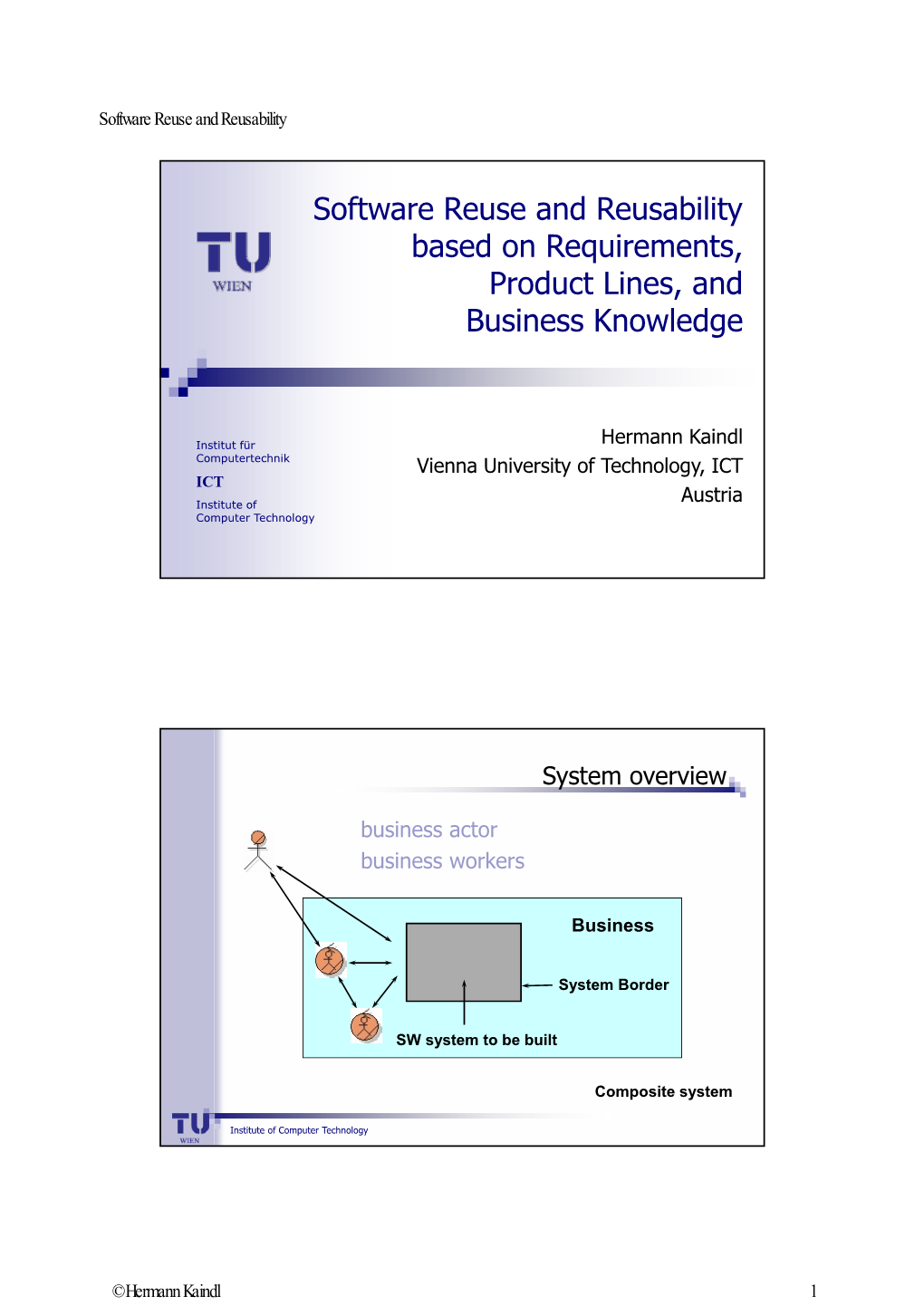 Software Reuse and Reusability Based on Requirements, Product Lines, and Business Knowledge