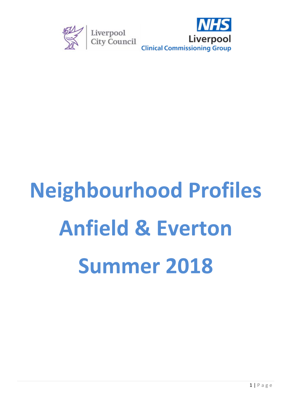 Neighbourhood Profiles Anfield & Everton Summer 2018