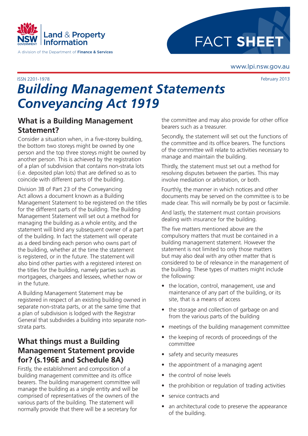 Building Or Strata Management Statement